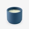 Bloempotje keramiek met kaars - marineblauw