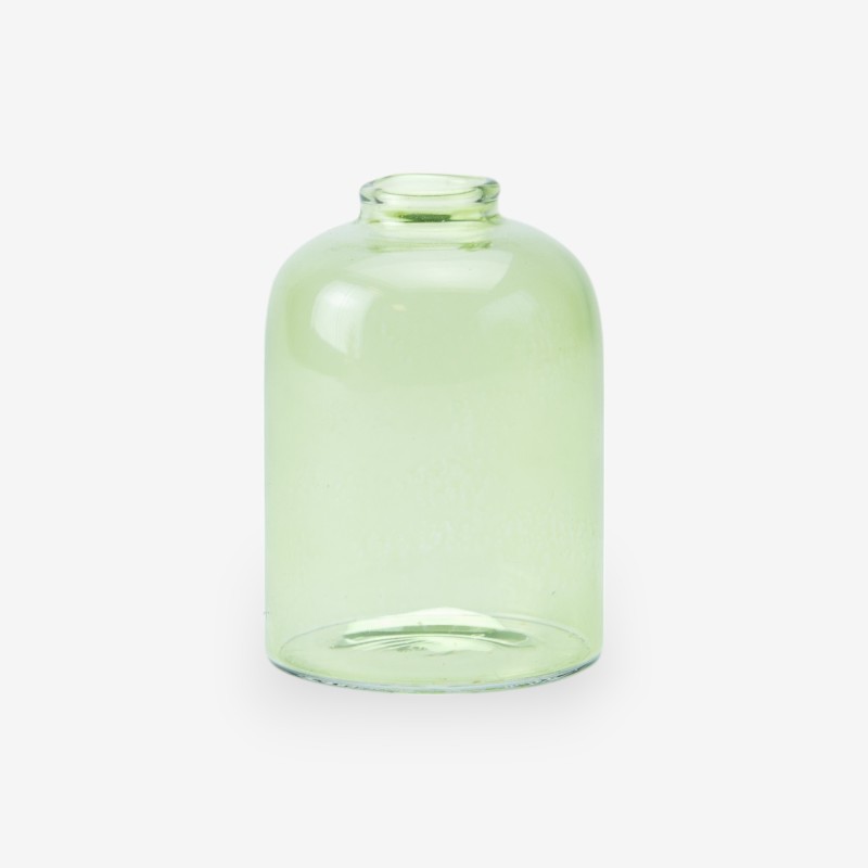 Petit vase en verre - vert soie