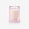 dubbelwandig glaasje met kaars - blush
