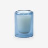 dubbelwandig glaasje met kaars - blauw