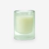dubbelwandig glas met kaars - zijdegroen