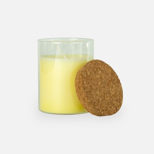 Cylinder pot met kaars en kurkstop