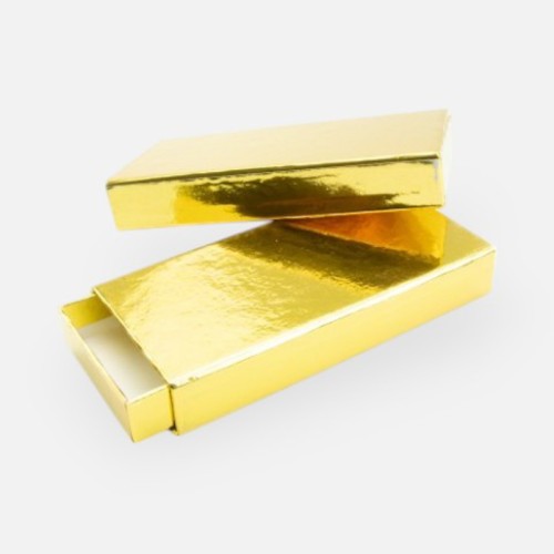 Hard kartonnen schuifdoosje goud