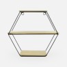 Metalen rek zeshoek met 3 houten leggers