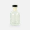 Luxe flesje transparant met zwarte dop - 50 ml