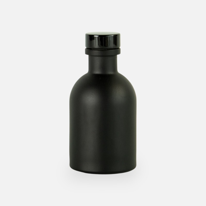 Luxe flesje zwart met zwarte dop - 50 ml