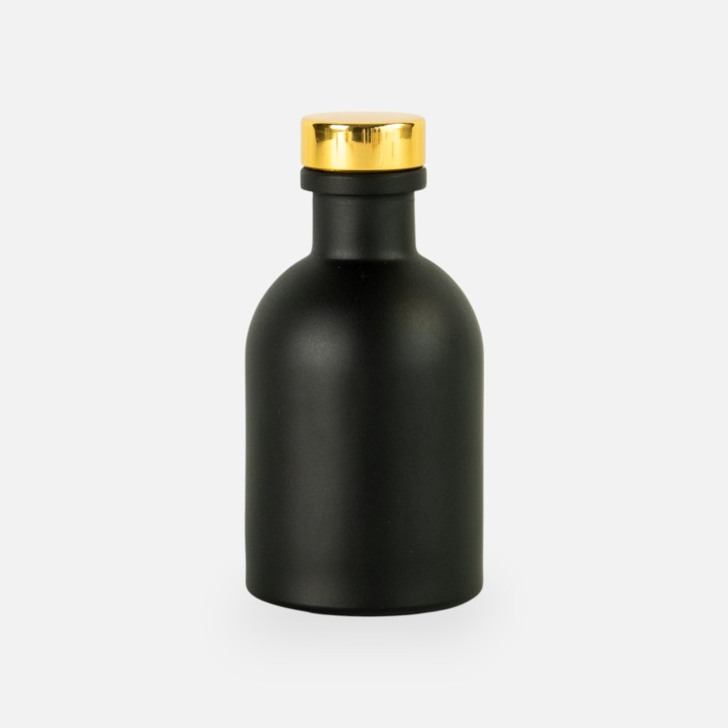 Petite bouteille de luxe noir bouchon doré - 50 ml