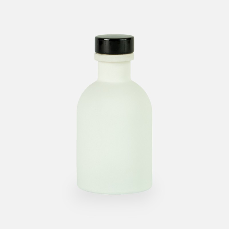 Petite bouteille de luxe blanc bouchon noir - 50 ml