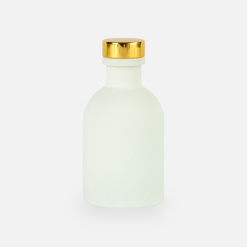 Petite bouteille de luxe blanc bouchon doré - 50 ml