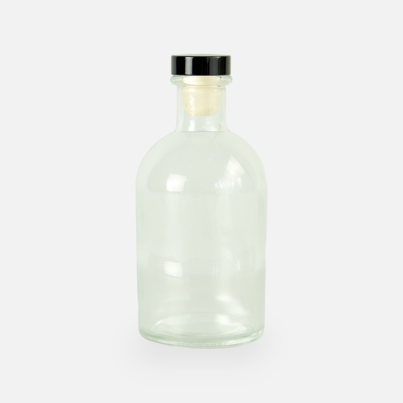 Bouteille de luxe transparant bouchon noir - 250 ml
