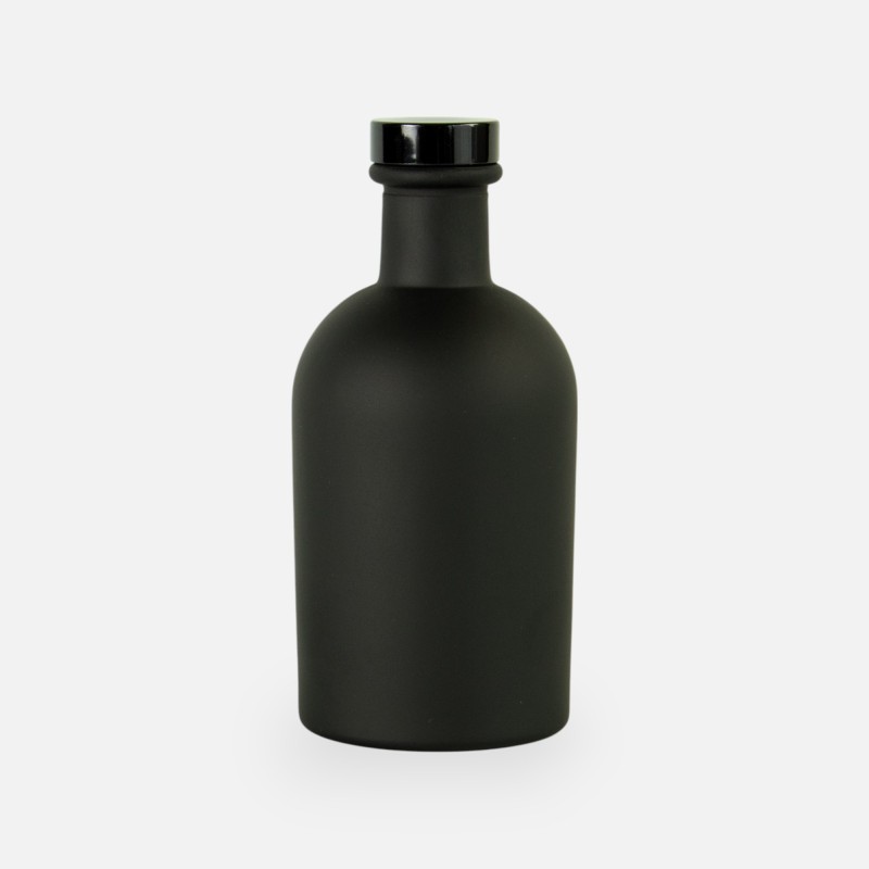 Luxe fles zwart met zwarte dop - 250 ml