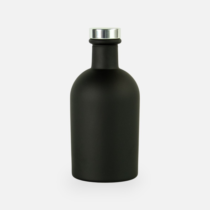 Luxe fles zwart met zilveren dop - 250 ml