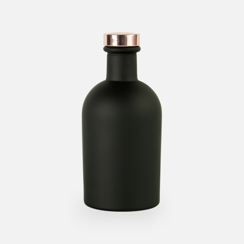 Luxe fles zwart met rose gold dop - 250 ml