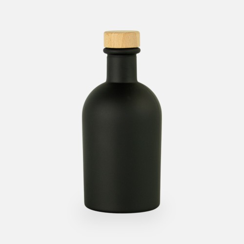 Luxe fles zwart met houten...