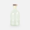 Luxe fles transparant met rose gold dop - 250 ml