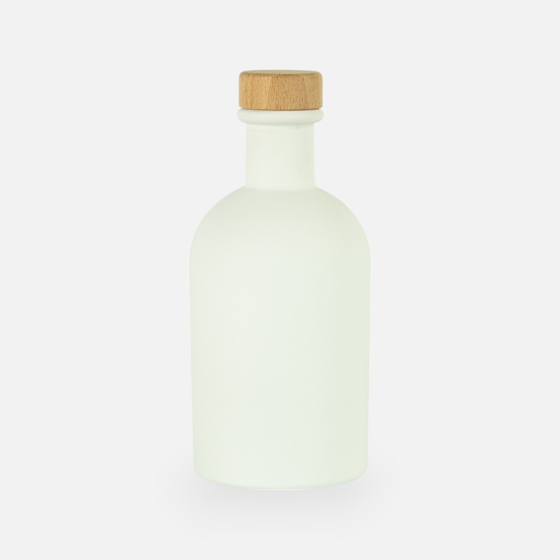 Luxe fles wit met houten dop - 250 ml