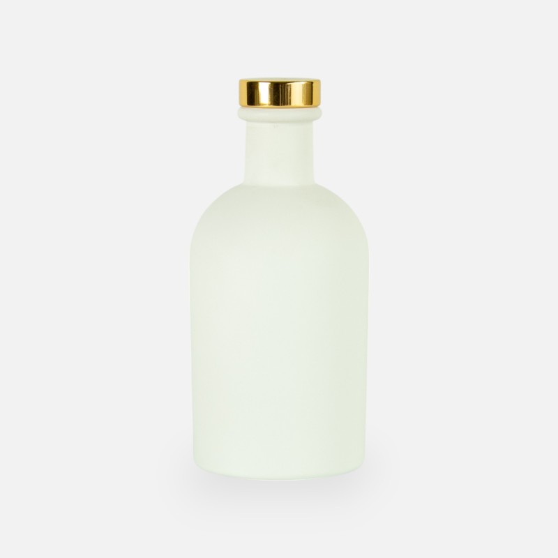 Bouteille de luxe blanc bouchon doré - 250 ml
