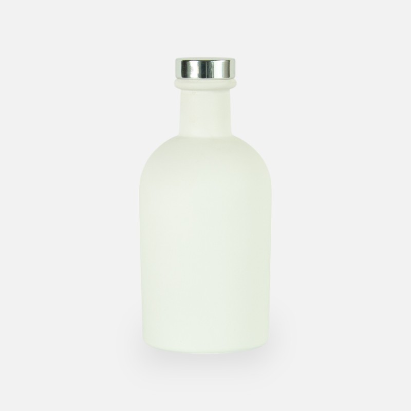 Bouteille de luxe blanc bouchon argent - 250 ml