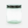 Glazen cylinder pot 740 ml met zwart schroefdeksel