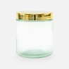 Glazen cylinder pot 740 ml met gouden schroefdeksel
