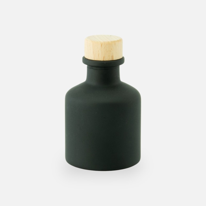 diffuseur de parfum 50ml avec bouchon en bois – noir effet givré