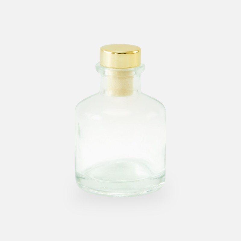 diffuseur de parfum 50ml avec bouchon en or – transparent