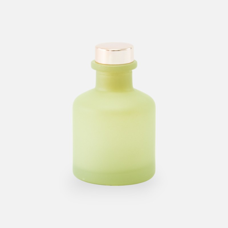 diffuseur de parfum 50ml avec bouchon en rose gold – vert soie effet givré