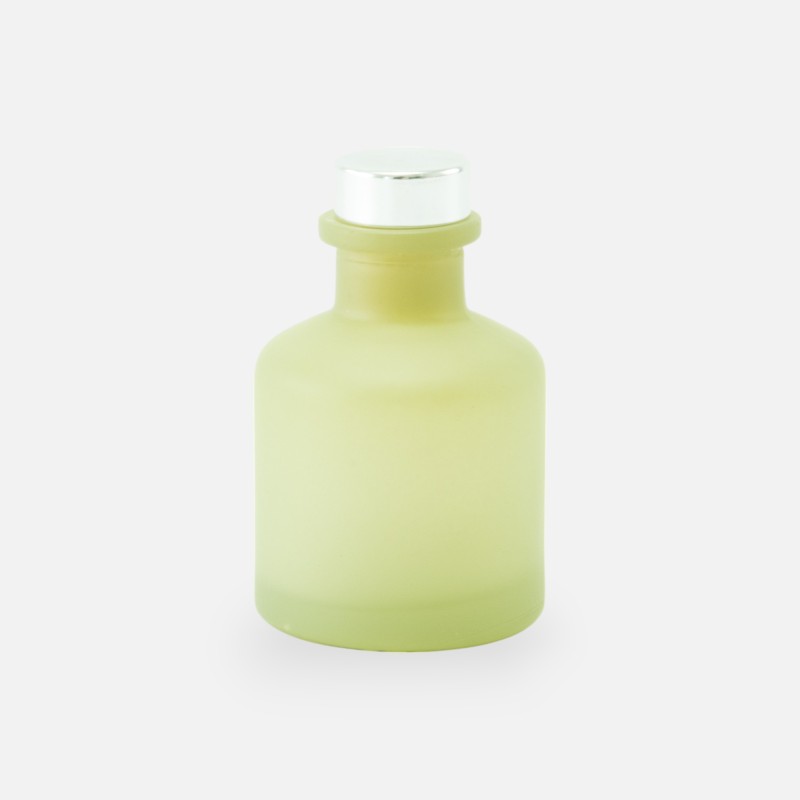 Geurflesje 50ml met zilveren dop - frosted zijdegroen