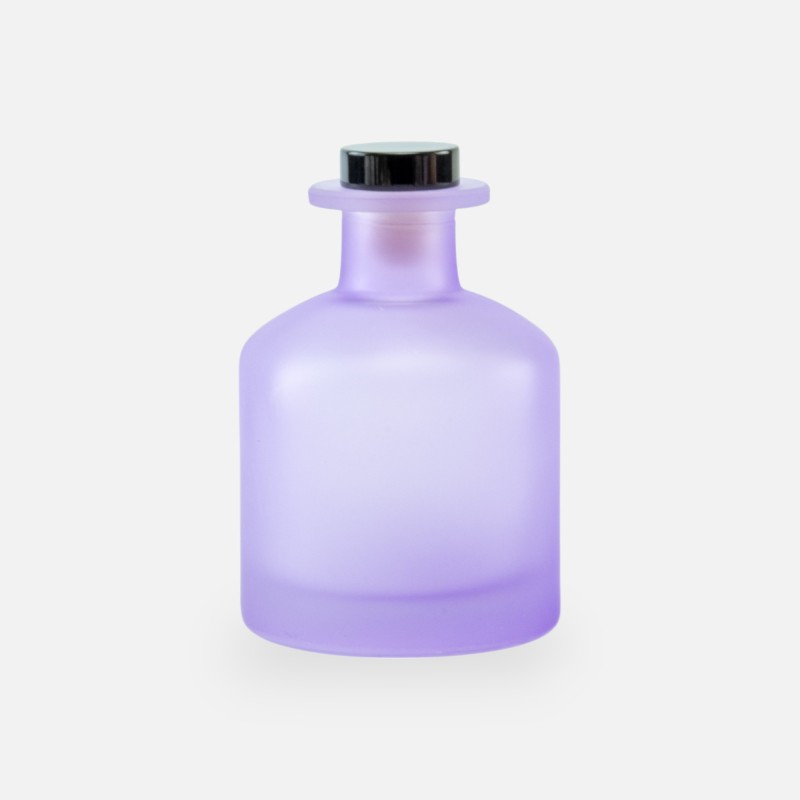 diffuseur de parfum 250ml avec bouchon en noir – lilas effet givré