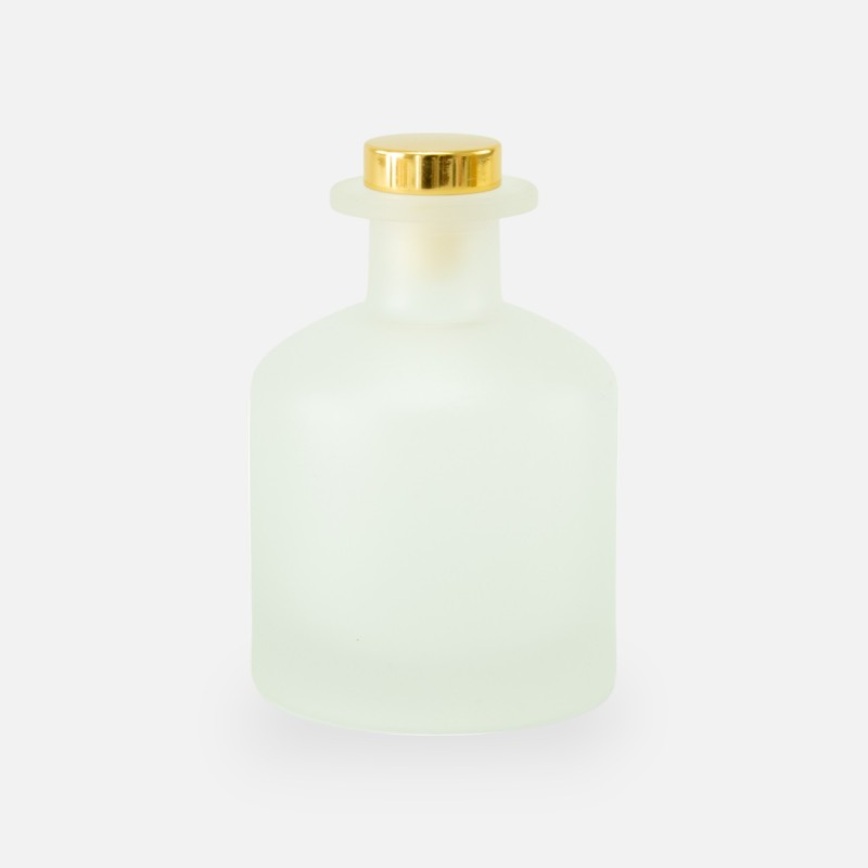diffuseur de parfum 250ml avec bouchon en or – blanc effet givré