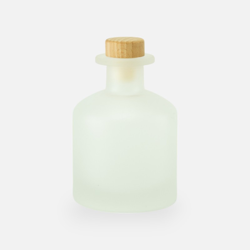 diffuseur de parfum 250ml avec bouchon en bois – blanc effet givré