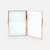 Fotokader glas staand dubbel rosé goud