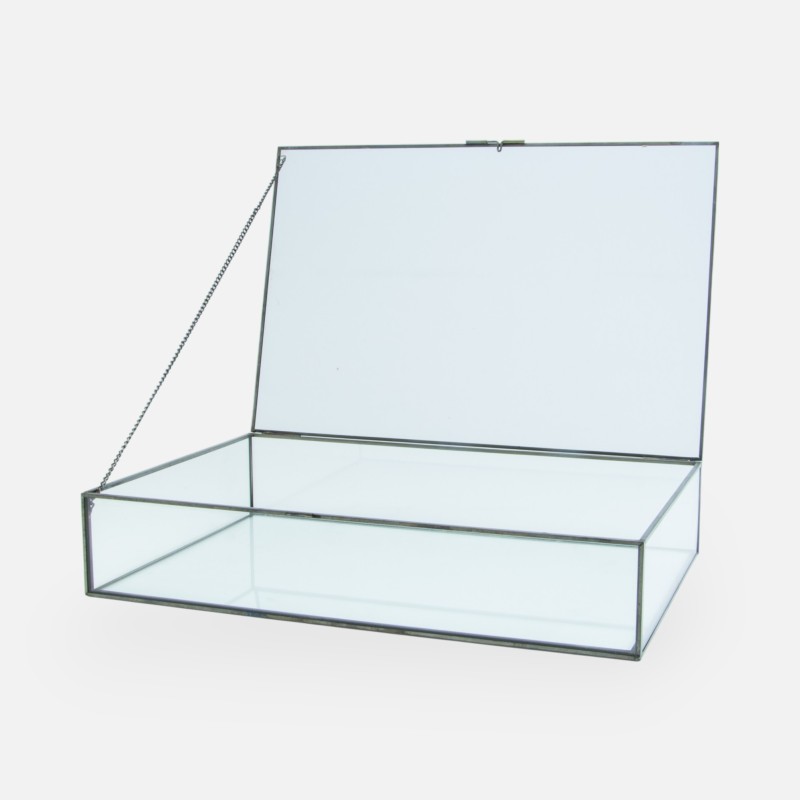 Giftbox rechthoek glas large zwart
