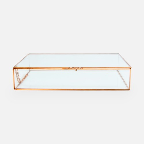 Giftbox rechthoek glas large rosé goud
