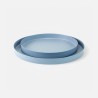 Set van 2 metalen dienbladen rond - blauw