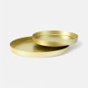 Set van 2 metalen dienbladen rond - goud