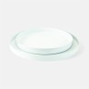 Set van 2 metalen dienbladen rond - Wit