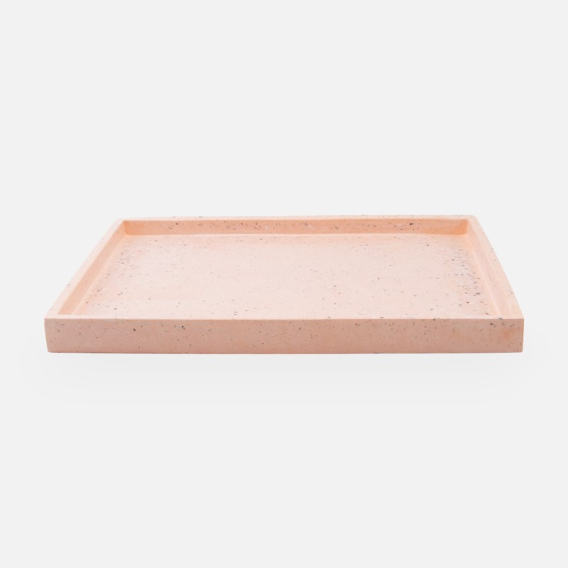 Terrazzo dienblad rechthoek - blush