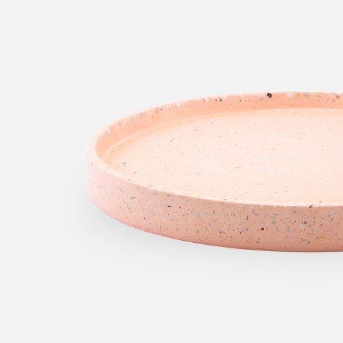 Terrazzo dienblad rond - blush