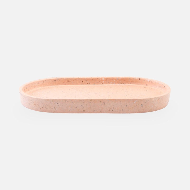 Terrazzo dienblad ovaal large - blush