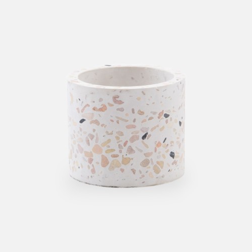 Terrazzo bloempotje - wit