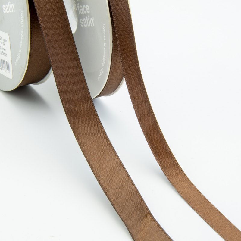 Premium DF satin 25m x 16mm: 76 dark brown