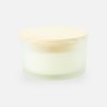bougie parfumée de luxe avec couvercle en bois – blanc effet grivé