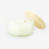 bougie parfumée de luxe avec couvercle en bois – blanc effet grivé