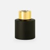 Parfumflesje cylinder 50 ml zwart met gouden schroefdop