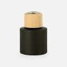 Parfumflesje cylinder 50 ml zwart met houten schroefdop