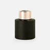 Parfumflesje cylinder 50 ml zwart met "rose gold" schroefdop