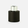 Parfumflesje cylinder 50 ml zwart met zilveren schroefdop