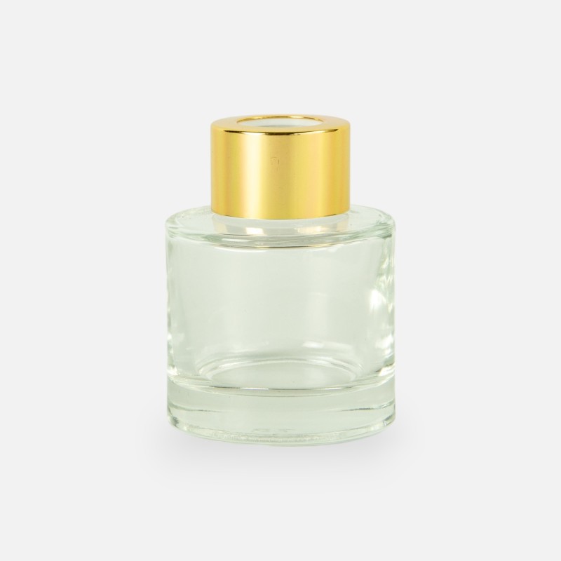 Parfumflesje cylinder 50 ml met gouden schroefdop