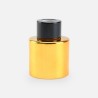 Parfumflesje cylinder 50 ml goud met zwarte schroefdop